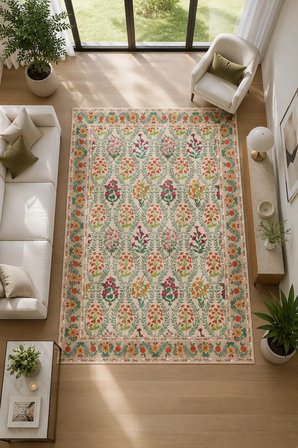 Modern Floral Desen Baskılı Kaymaz Yıkanabilir Salon Oturma Odası Mutfak Balkon Halısı Yolluk