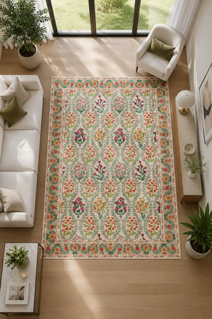 Modern Floral Desen Baskılı Kaymaz Yıkanabilir Salon Oturma Odası Mutfak Balkon Halısı Yolluk