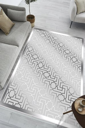 Modern Desen Baskılı Kaymaz Yıkanabilir Salon Oturma Odası Mutfak Antre Hol Halısı Yolluk