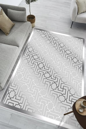 Modern Desen Baskılı Kaymaz Yıkanabilir Salon Oturma Odası Mutfak Antre Hol Halısı Yolluk