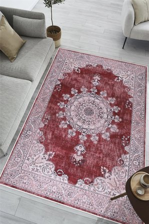 Kilim Desenli Baskılı Kaymaz Yıkanabilir Salon Oturma Odası Mutfak Antre Halısı Yolluk