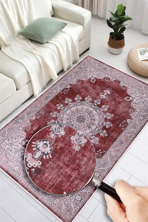 Kilim Desenli Baskılı Kaymaz Yıkanabilir Salon Oturma Odası Mutfak Antre Halısı Yolluk