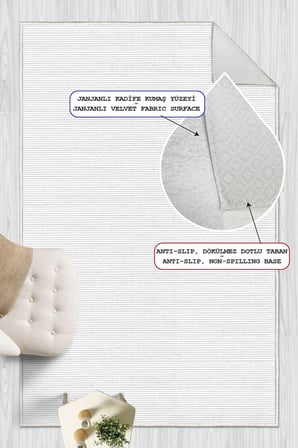 Modern Minimalist Yatay Çizgili Beyaz Dijital Baskılı Yıkanabilir Kaymaz Taban Salon Halısı Yolluk
