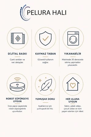 Kelebek Desenli Yeşil Baskılı Kaymaz Yıkanabilir Salon Oturma Odası Mutfak Balkon Halısı Yolluk