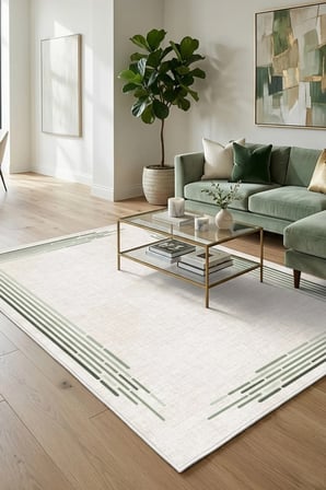 Modern Çerçeve Desen Baskılı Kaymaz Yıkanabilir Salon Oturma Odası Mutfak Balkon Halısı Yolluk