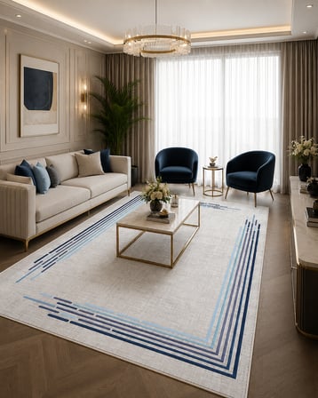 Modern Çerçeve Desen Baskılı Kaymaz Yıkanabilir Salon Oturma Odası Mutfak Balkon Halısı Yolluk