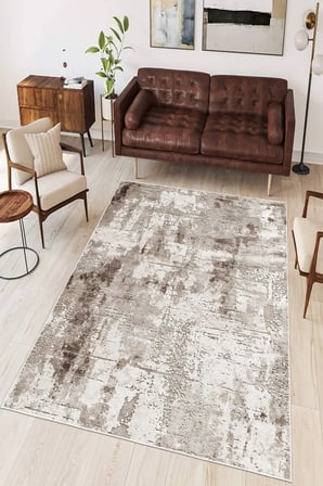 Soyut Desenli Baskılı Kaymaz Yıkanabilir Salon Oturma Odası Mutfak Antre Hol Halısı Yolluk