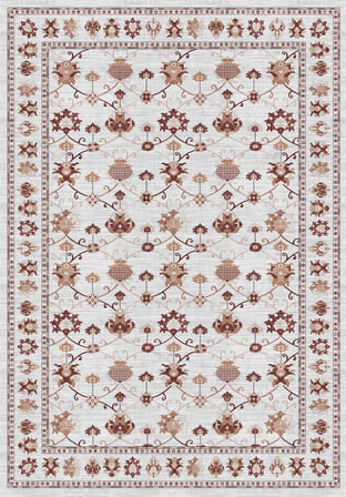 Dijital Baskılı Renkli Kilim Desenli Kaymaz Taban Yıkanabilir Halı