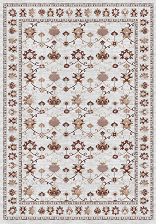 Dijital Baskılı Renkli Kilim Desenli Kaymaz Taban Yıkanabilir Halı