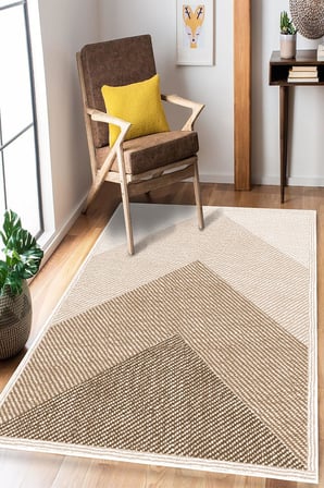 Geometrik Desenli Dijital Baskılı Kaymaz Taban Yıkanabilir Halı