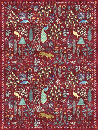 Dijital Baskılı Modern Desenli Renkli Kaymaz Taban Yıkanabilir Halı