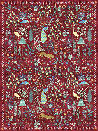 Dijital Baskılı Modern Desenli Renkli Kaymaz Taban Yıkanabilir Halı