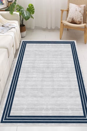 Çerçeveli Modern Dijital Baskılı Yıkanabilir Kaymaz Taban Salon Halısı Mutfak Halısı Yolluk