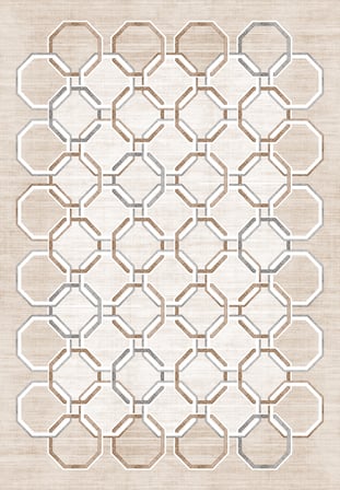 Geometrik Desenli Dekoratif Kaymaz Taban Yıkanabilir Salon Halısı