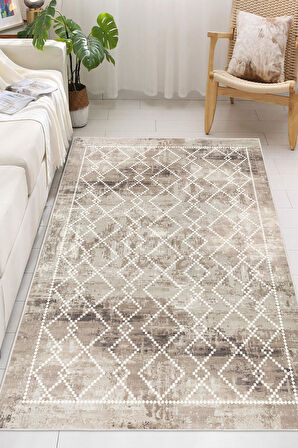 Kilim Desen Dekoratif Kaymaz Taban Yıkanabilir Dijital Baskılı Salon Halısı
