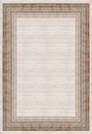 Çerçeve Desenli Dijital Baskılı Dekoratif Kaymaz Taban Yıkanabilir Salon Halısı