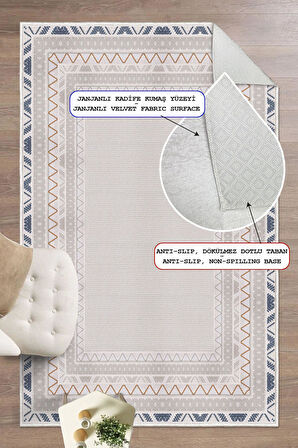 Dijital Baskılı Modern Desen Dekoratif Kaymaz Taban Yıkanabilir Salon Halısı Yolluk