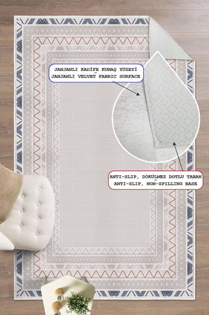 Dijital Baskılı Modern Desen Dekoratif Kaymaz Taban Yıkanabilir Salon Halısı Yolluk