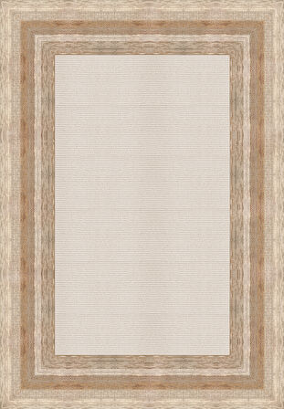 Dijital Baskılı Çerçeve Desenli Dekoratif Kaymaz Taban Yıkanabilir Halı Salon Halısı