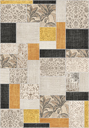 Dijital Baskılı Dekoratif Patchwork Kilim Kaymaz Taban Yıkanabilir Halı