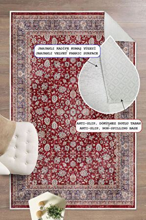 Dijital Baskılı Dekoratif Kaymaz Taban Yıkanabilir Klasik Salon Halısı