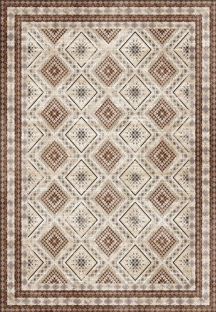 Dijital Baskılı Kilim Desen Dekoratif Kaymaz Taban Yıkanabilir Halı Yolluk