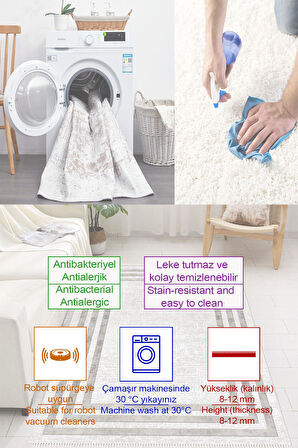 Dijital Baskılı Dekoratif Kaymaz Taban Yıkanabilir Kilim Yolluk Antre Hol Halısı Salon Halısı