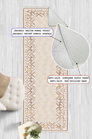 Dijital Baskılı Dekoratif Kaymaz Taban Yıkanabilir Kilim Yolluk Antre Hol Halısı Salon Halısı