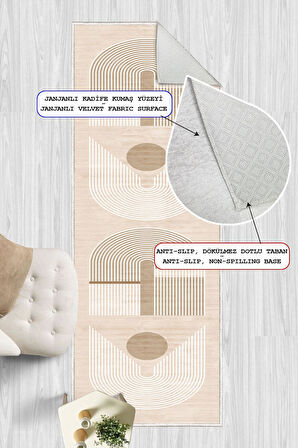 Dijital Baskılı Modern Desen Dekoratif Kaymaz Taban Yıkanabilir Yolluk Antre Hol Halısı Salon Halısı