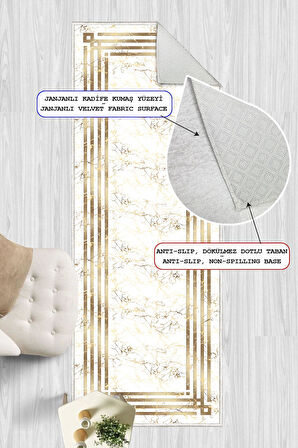 Dijital Baskılı Dekoratif Kaymaz Taban Yıkanabilir Çerceveli Yolluk Antre Hol Halısı Salon Halısı