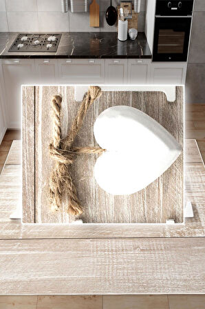 Dijital Baskılı Dekoratif Kaymaz Taban Yıkanabilir Kalp Desenli Halı Mutfak Halısı Yolluk Salon Halısı