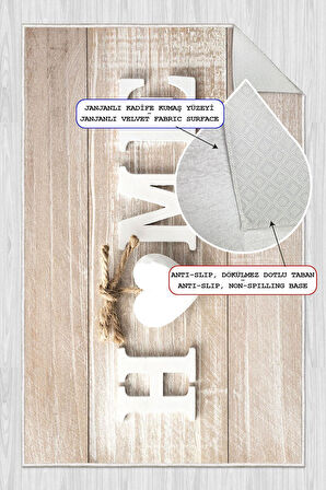 Dijital Baskılı Dekoratif Kaymaz Taban Yıkanabilir Kalp Desenli Halı Mutfak Halısı Yolluk Salon Halısı