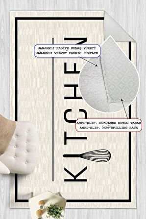 Dijital Baskılı Dekoratif Kaymaz Taban Yıkanabilir Modern Halı Mutfak Halısı Yolluk Salon Halısı