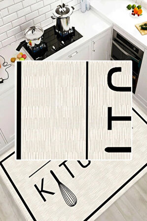 Dijital Baskılı Dekoratif Kaymaz Taban Yıkanabilir Modern Halı Mutfak Halısı Yolluk Salon Halısı