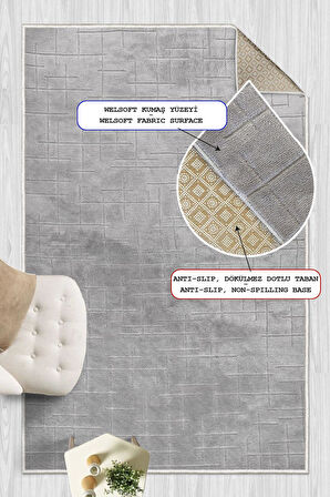 Yumuşak Dokulu İskandinav Dekoratif Kaymaz Taban Yıkanabilir Yolluk Antre Hol Halısı Salon Halısı