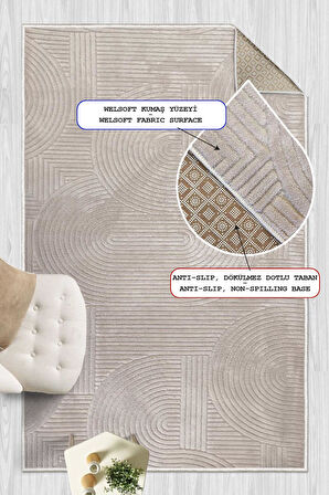 Yumuşak Dokulu İskandinav Dekoratif Kaymaz Taban Yıkanabilir Yolluk Antre Hol Halısı Salon Halısı