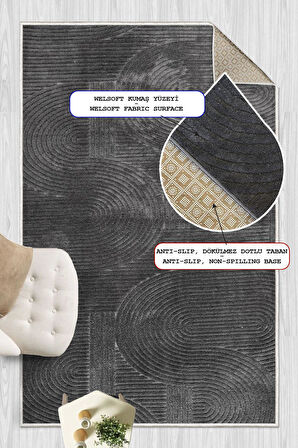 Yumuşak Dokulu İskandinav Dekoratif Kaymaz Taban Yıkanabilir Yolluk Antre Hol Halısı Salon Halısı