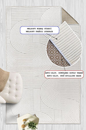 Yumuşak Dokulu İskandinav Dekoratif Kaymaz Taban Yıkanabilir Yolluk Antre Hol Halısı Salon Halısı