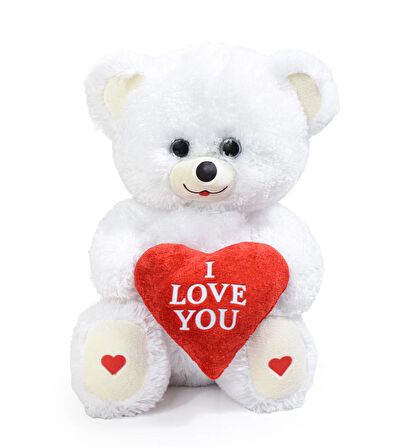 Özel Premium Kutu İçerisinde Sevgiliye Özel Kalpli (I LOVE YOU) Yazılı Sevimli Peluş Ayıcık