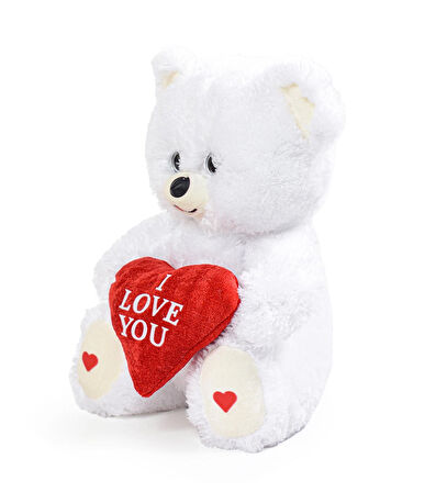 Özel Premium Kutu İçerisinde Sevgiliye Özel Kalpli (I LOVE YOU) Yazılı Sevimli Peluş Ayıcık