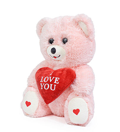 Özel Premium Kutu İçerisinde Sevgiliye Özel Kalpli (I LOVE YOU) Yazılı Sevimli Peluş Ayıcık