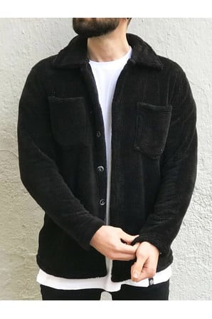 Peluş Ceket Unisex Normal Kalıp Düğmeli Ceket