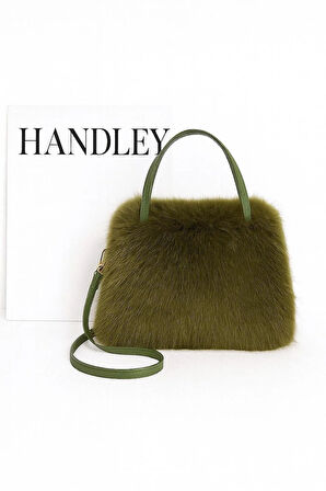 Lüks Peluş Mini El ve Omuz Çantası