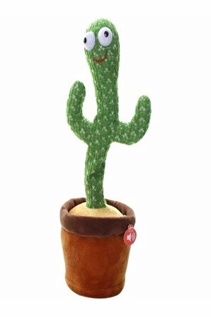 Konuşan Dans Eden Kaktüs Müzikli Işıklı Saksı Peluş Oyuncak - Cactus Toy - Dansçı Kaktüs