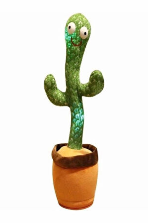 Konuşan Dans Eden Kaktüs Müzikli Işıklı Saksı Peluş Oyuncak - Cactus Toy - Dansçı Kaktüs