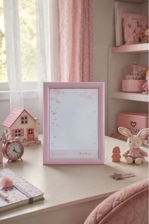 Kız Çocuk Odası Pembe 10 x 15 Fotoğraf Çerçevesi Camlı Dekoratif Duvar&Masa Plastik Çerçeve
