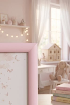 Kız Çocuk Odası Pembe 10 x 15 Fotoğraf Çerçevesi Camlı Dekoratif Duvar&Masa Plastik Çerçeve
