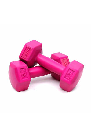CKSpor  2'Li Dambıl Seti 1 kg X 2 Adet Plastik Dambıl Ağırlık Seti  Köşeli 