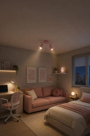Spoty 2'Li Pembe GÜN IŞIĞI Modern Tasarım Salon - Mutfak - Banyo Spot Sıralı Avize