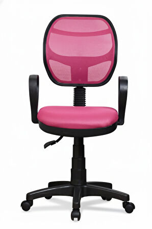 arenzo Ev ve Ofis Çalışma Sandalyesi Bilgisayar ve Sekreter Koltuğu Bella Model Pembe